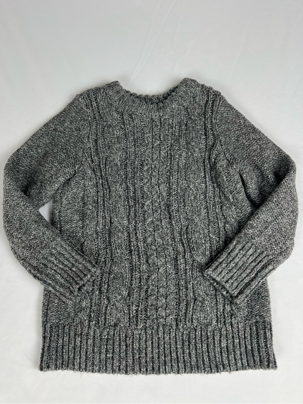 Kids Abercrombie Grey Cable Knit Sweater Size 7/8 EUC